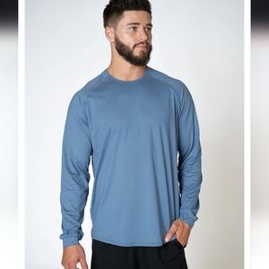 P'tula Men's Blue Long Sleeve Shirt Vintahe Blue Color Size Small